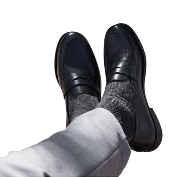 Salvatore Ferragamo Tramezza Black Leather Loafers Classic Slip-On Design SZ 13D